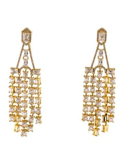 Pre-owned Cz By Kenneth Jay Lane Chandelier Earrings In Multi