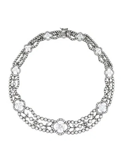 Pre-owned Cz By Kenneth Jay Lane Crystal Collar Necklace In Multi