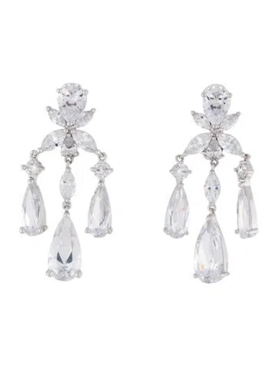 Pre-owned Cz By Kenneth Jay Lane Crystal Drop Earrings In Multi