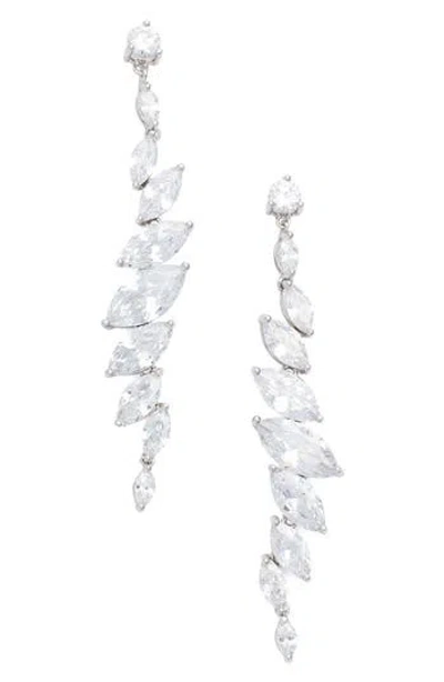 Cz By Kenneth Jay Lane Crystal Drop Earrings In Orange