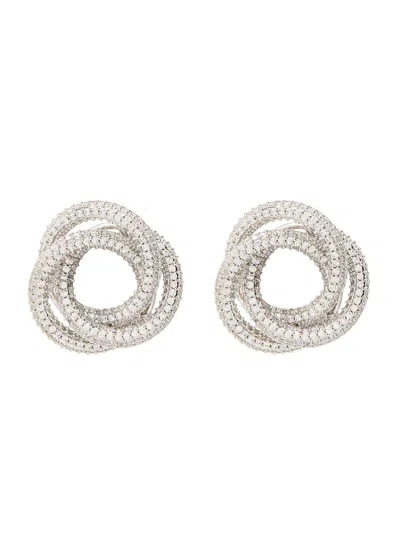 Cz By Kenneth Jay Lane Crystal-embellished Rhodium-plated Drop Earrings In White