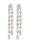 Cz By Kenneth Jay Lane Crystal-embellished Rhodium-plated Drop Earrings In Metallic