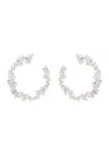Cz By Kenneth Jay Lane Crystal-embellished Rhodium-plated Drop Earrings In Metallic