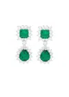 Cz By Kenneth Jay Lane Crystal-embellished Rhodium-plated Drop Earrings In Green