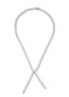 Cz By Kenneth Jay Lane Crystal-embellished Rhodium-plated Necklace In Metallic