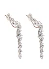 Cz By Kenneth Jay Lane Crystal-embellished Sterling Silver Drop Earrings In Silver