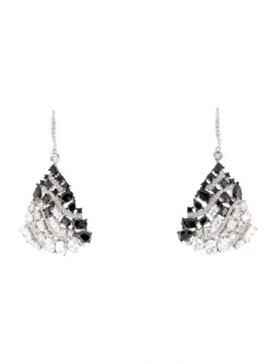 Pre-owned Cz By Kenneth Jay Lane Cubic Zirconia & Crystal Drop Earrings In Multi