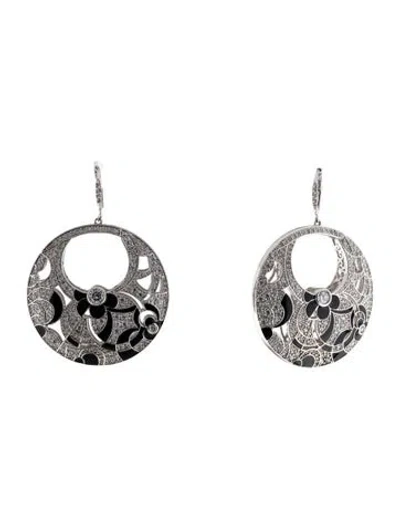 Pre-owned Cz By Kenneth Jay Lane Cubic Zirconia & Enamel Drop Earrings In Multi