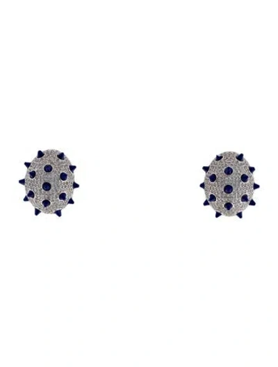 Pre-owned Cz By Kenneth Jay Lane Cubic Zirconia & Resin Cone Clip-on Earrings In Multi