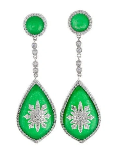 Pre-owned Cz By Kenneth Jay Lane Cubic Zirconia & Resin Drop Earrings