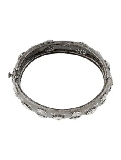 Pre-owned Cz By Kenneth Jay Lane Cubic Zirconia Bangle, 7" In Multi