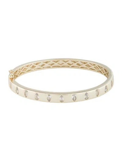 Pre-owned Cz By Kenneth Jay Lane Cubic Zirconia Bangle Bracelet, 6.75" In Multicolor