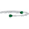 Cz By Kenneth Jay Lane Cubic Zirconia Bangle Bracelet In Green/silver