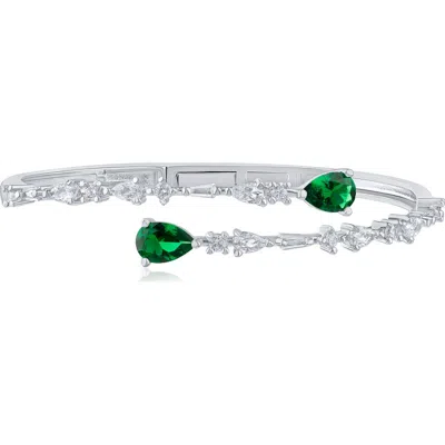 Cz By Kenneth Jay Lane Cubic Zirconia Bangle Bracelet In Metallic