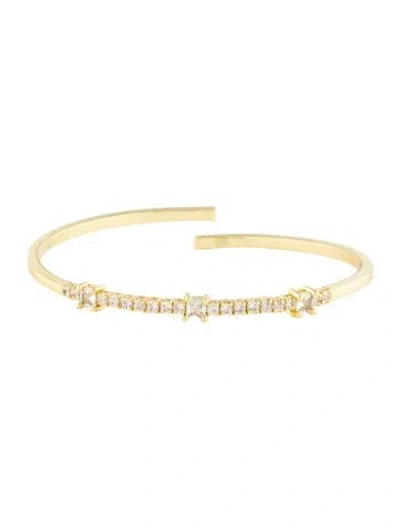 Pre-owned Cz By Kenneth Jay Lane Cubic Zirconia Bangle Bracelet In Multicolor