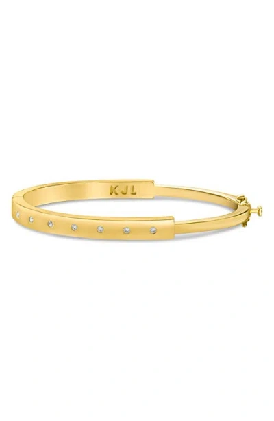 Cz By Kenneth Jay Lane Cubic Zirconia Bangle Bracelet In Pink