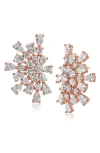 Cz By Kenneth Jay Lane Cubic Zirconia Burst Statement Earrings In Brown
