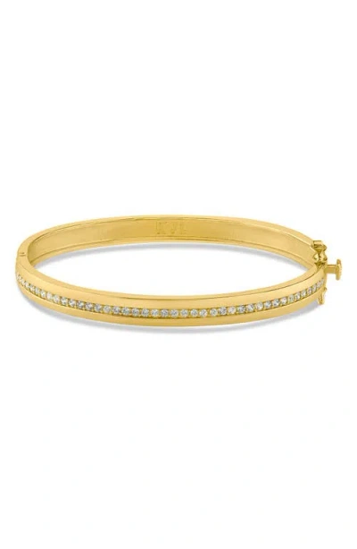 Cz By Kenneth Jay Lane Cubic Zirconia Center Bangle In Gold