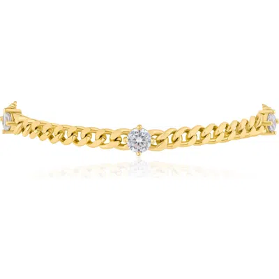 Cz By Kenneth Jay Lane Cubic Zirconia Chain Bracelet In Gold