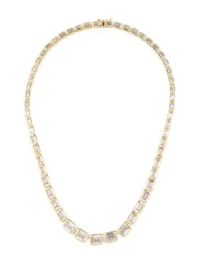 Pre-owned Cz By Kenneth Jay Lane Cubic Zirconia Chain Necklace, 16" In Multicolor