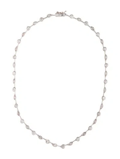 Pre-owned Cz By Kenneth Jay Lane Cubic Zirconia Chain Necklace, 16.25" In Multicolor