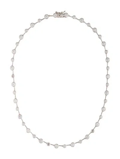 Pre-owned Cz By Kenneth Jay Lane Cubic Zirconia Chain Necklace, 16.25" In Multicolor