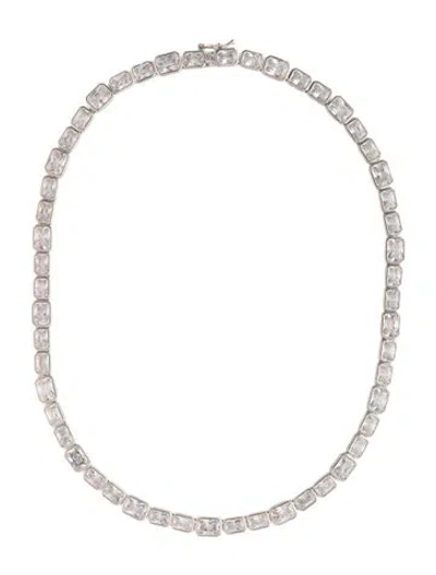 Pre-owned Cz By Kenneth Jay Lane Cubic Zirconia Chain Necklace, 16.25" In Multicolor
