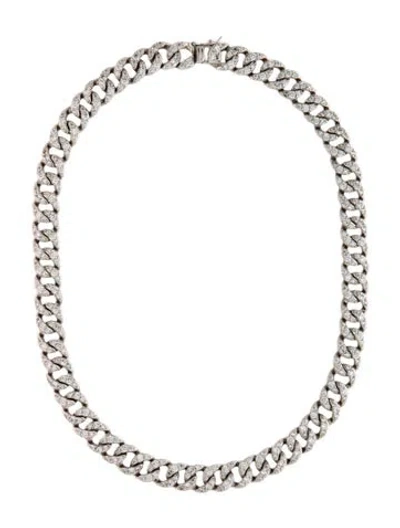 Pre-owned Cz By Kenneth Jay Lane Cubic Zirconia Chain Necklace, 17.25" In Multicolor