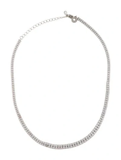 Pre-owned Cz By Kenneth Jay Lane Cubic Zirconia Chain Necklace, 20" In Multicolor