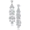 Cz By Kenneth Jay Lane Cubic Zirconia Chandelier Drop Earrings In Clear/silver