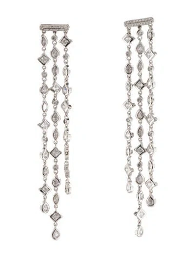 Pre-owned Cz By Kenneth Jay Lane Cubic Zirconia Chandelier Drop Earrings In Multi