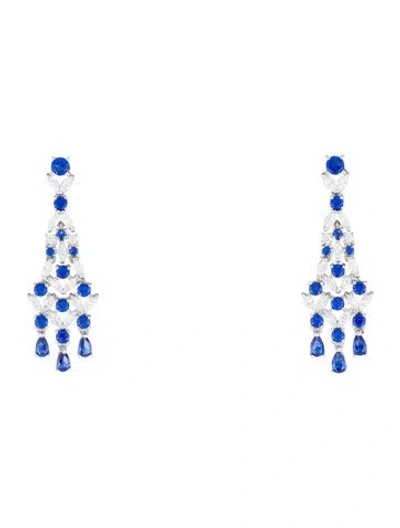 Pre-owned Cz By Kenneth Jay Lane Cubic Zirconia Chandelier Drop Earrings In Multi