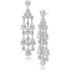 Cz By Kenneth Jay Lane Cubic Zirconia Chandelier Drop Earrings In Silver