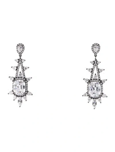 Pre-owned Cz By Kenneth Jay Lane Cubic Zirconia Chandelier Earrings In Multi