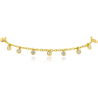 Cz By Kenneth Jay Lane Cubic Zirconia Charm Bracelet In Gold