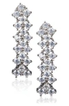 Cz By Kenneth Jay Lane Cubic Zirconia Chevron Linear Drop Earrings In Black