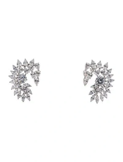 Pre-owned Cz By Kenneth Jay Lane Cubic Zirconia Clip-on Earrings In Multi