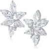 Cz By Kenneth Jay Lane Cubic Zirconia Cluster Stud Earrings In Metallic