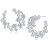 Cz By Kenneth Jay Lane Cubic Zirconia Cluster Stud Earrings In Silver