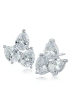 Cz By Kenneth Jay Lane Cubic Zirconia Cluster Stud Earrings In White