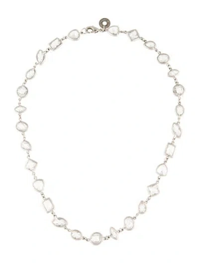 Pre-owned Cz By Kenneth Jay Lane Cubic Zirconia Collar Necklace, 15.75" In Transparent