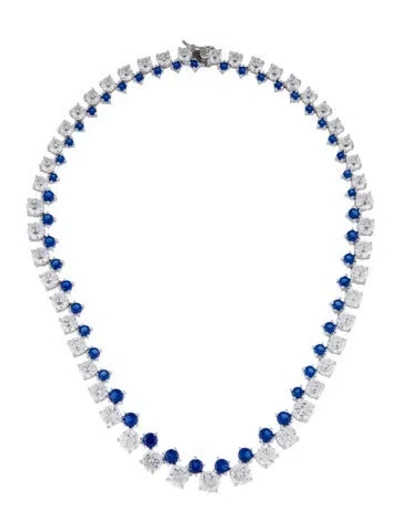 Pre-owned Cz By Kenneth Jay Lane Cubic Zirconia Collar Necklace, 16" In Multi