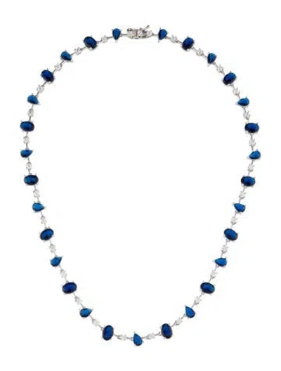 Pre-owned Cz By Kenneth Jay Lane Cubic Zirconia Collar Necklace, 16" In Multi