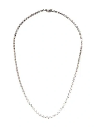 Pre-owned Cz By Kenneth Jay Lane Cubic Zirconia Collar Necklace, 16.5" In Transparent