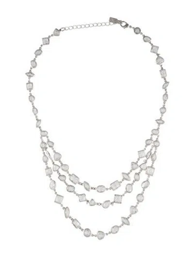 Pre-owned Cz By Kenneth Jay Lane Cubic Zirconia Collar Necklace, 18.25" In Multi