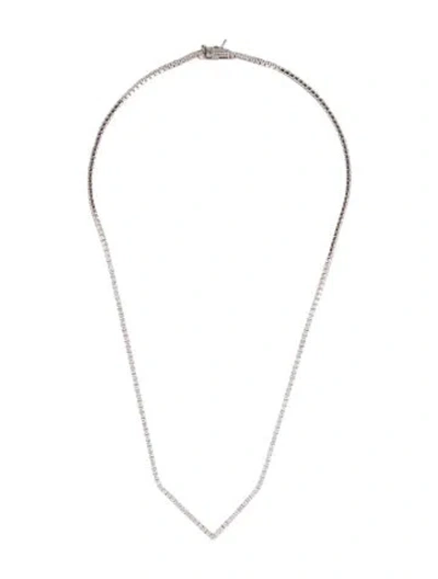 Pre-owned Cz By Kenneth Jay Lane Cubic Zirconia Collar Necklace, 18.5" In Multi