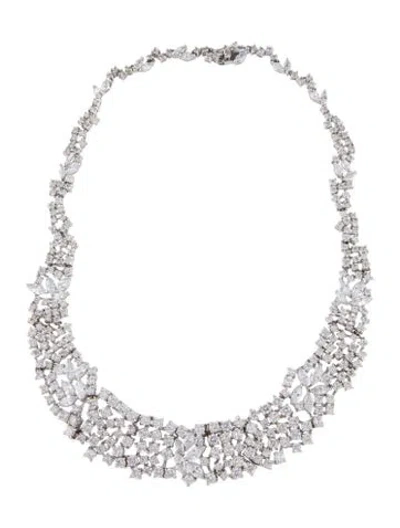 Pre-owned Cz By Kenneth Jay Lane Cubic Zirconia Collar Necklace, 19.75" In Multi