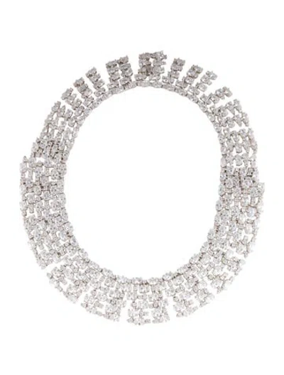 Pre-owned Cz By Kenneth Jay Lane Cubic Zirconia Collar Necklace, 23.5" In Multi