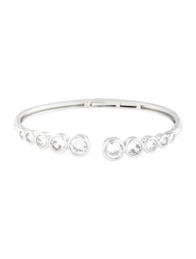 Pre-owned Cz By Kenneth Jay Lane Cubic Zirconia Cuff Bracelet, 6.75" In Multicolor