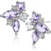 Cz By Kenneth Jay Lane Cubic Zirconia Curved Cluster Stud Earrings